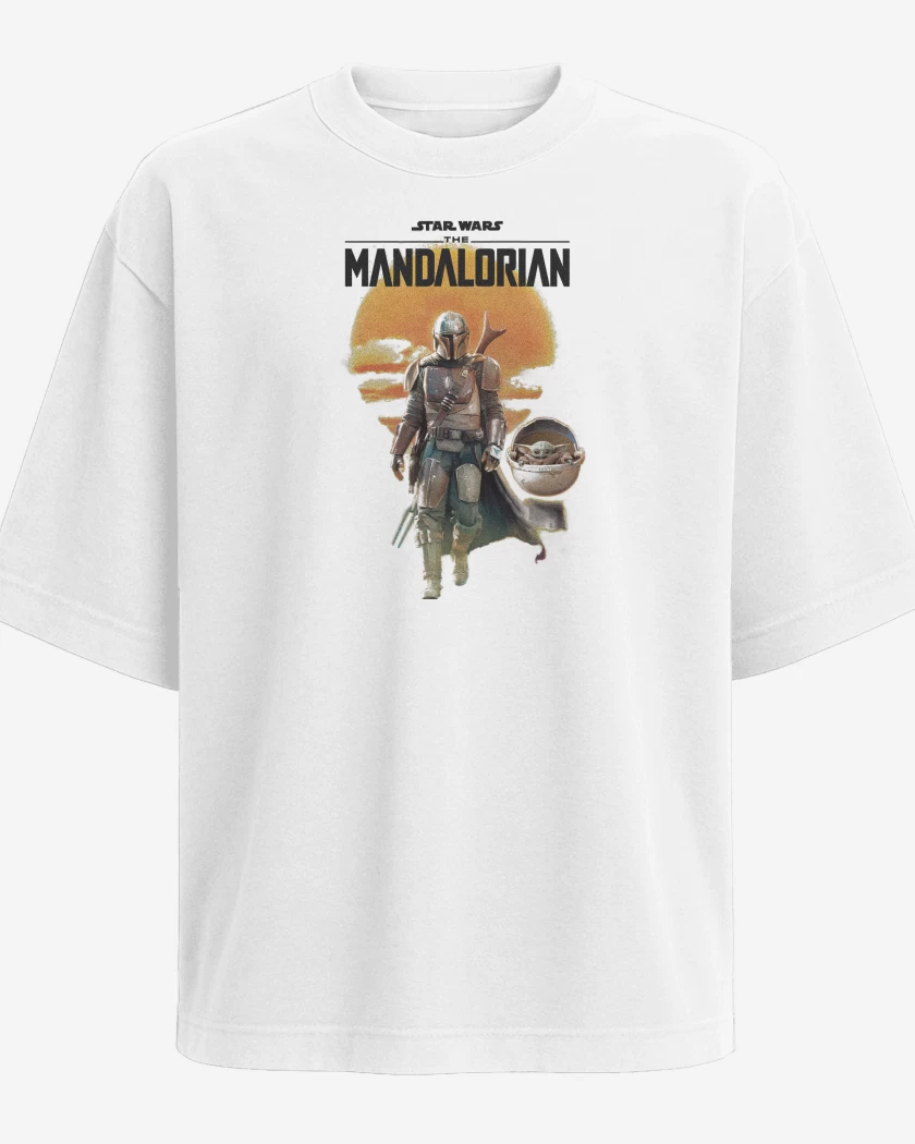 Polera Oversize Blanco de Mandalorian Mando