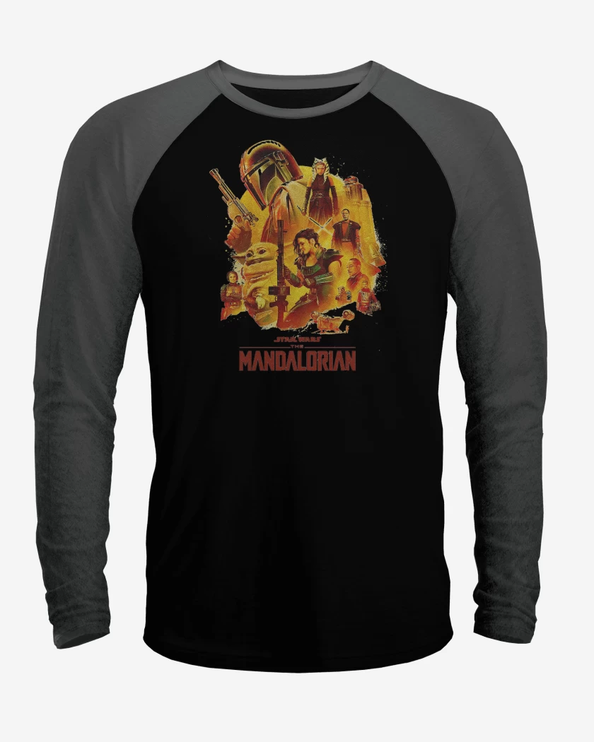 Polera Raglan Negro / Negro Heather de Mandalorian 2