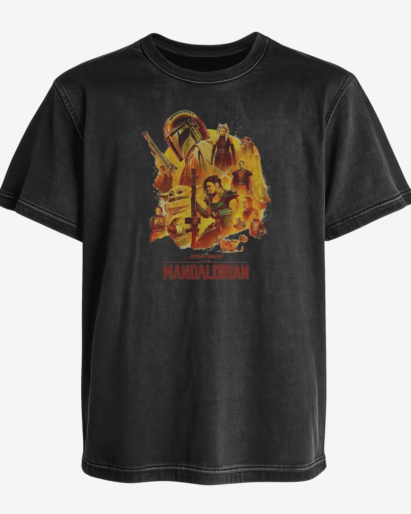 Polera desgastada Negro de Mandalorian 2