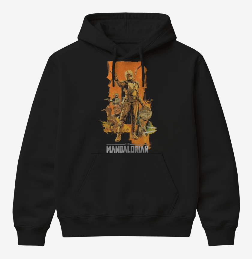 Poleron Canguro básico Negro de Mandalorian 4