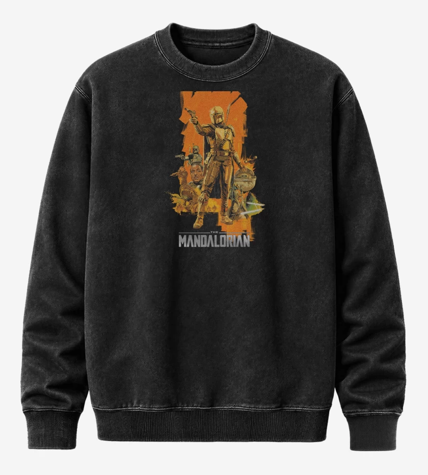 Poleron Polo Acid Wash Negro de Mandalorian 4