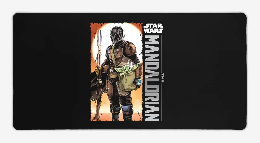 Mouse pad Gamer Negro de El Mandalorian