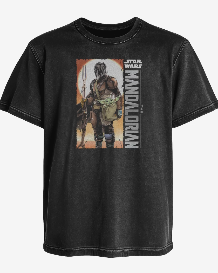 Polera desgastada Negro de El Mandalorian