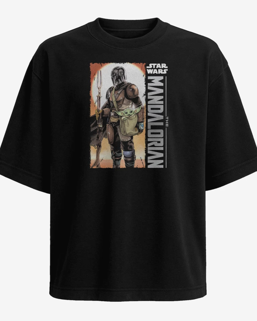 Polera Oversize Negro de El Mandalorian