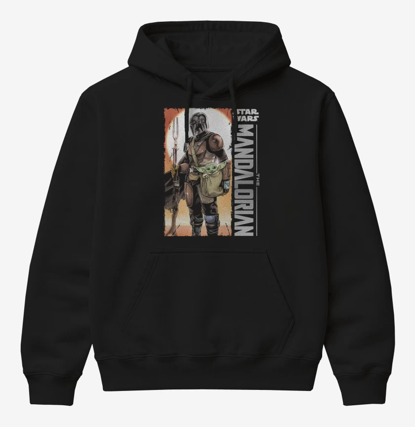 Poleron Canguro básico Negro de El Mandalorian