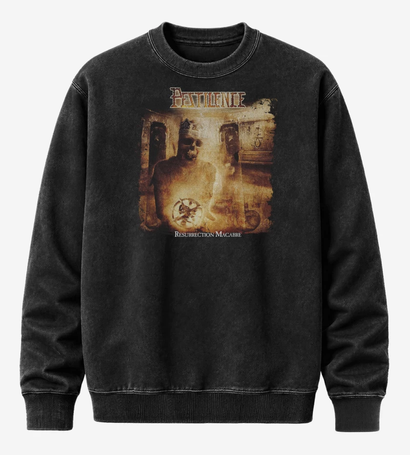 Poleron Polo Acid Wash Negro de Pestilence Resurrection Macabre