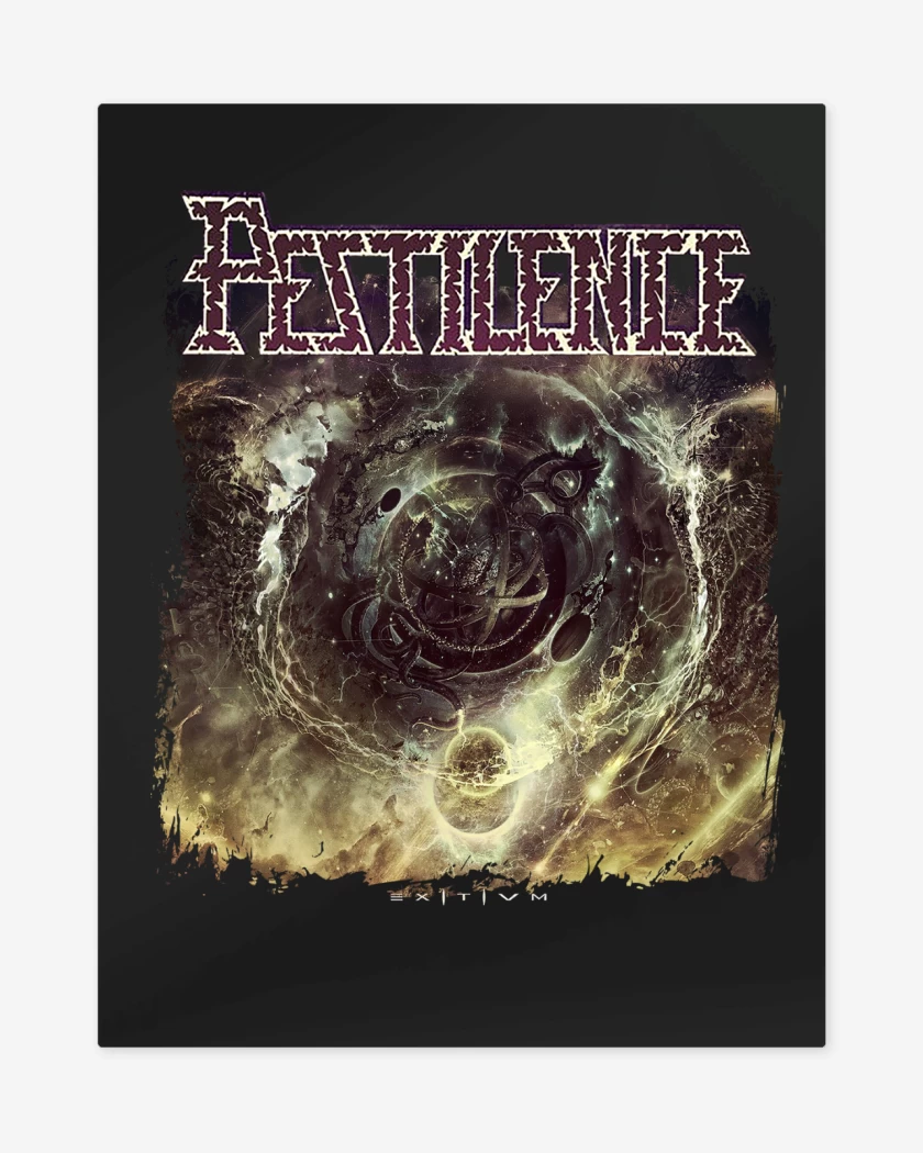 Print metalico Negro de Pestilence Exitivm