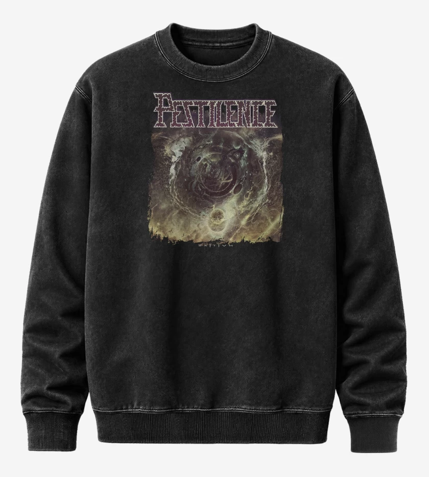 Poleron Polo Acid Wash Negro de Pestilence Exitivm