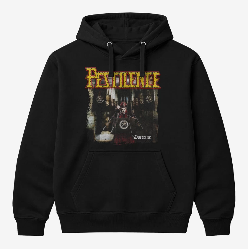 Polerón Canguro Negro de Pestilence Doctrine