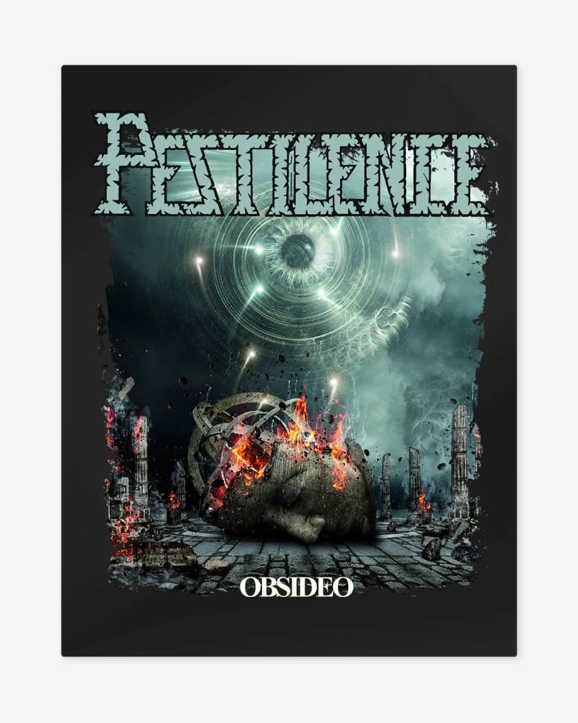 Print metalico Negro de Pestilence Obsideo