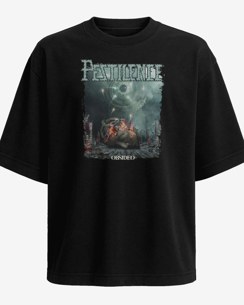 Polera Oversize Negro de Pestilence Obsideo