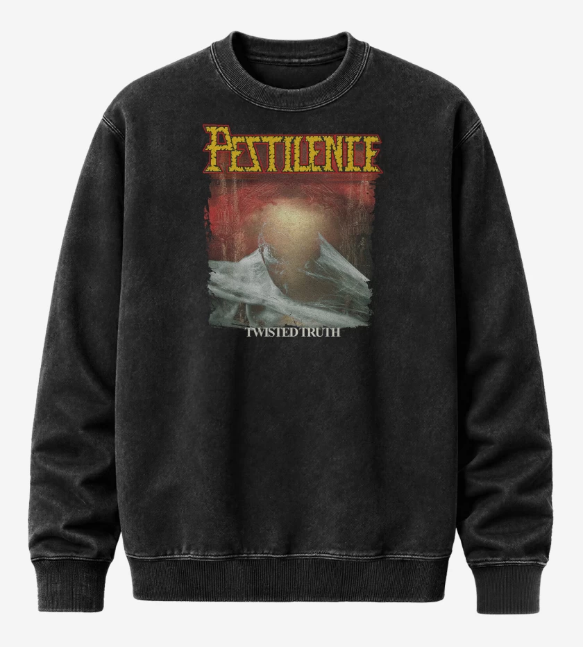 Poleron Polo Acid Wash Negro de Pestilence Twisted Truth