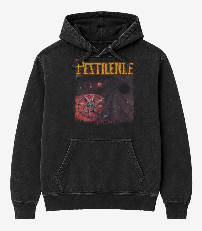 Poleron Canguro Acid Wash Negro de Pestilence Spheres