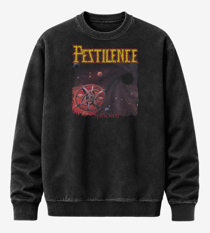 Poleron Polo Acid Wash Negro de Pestilence Spheres