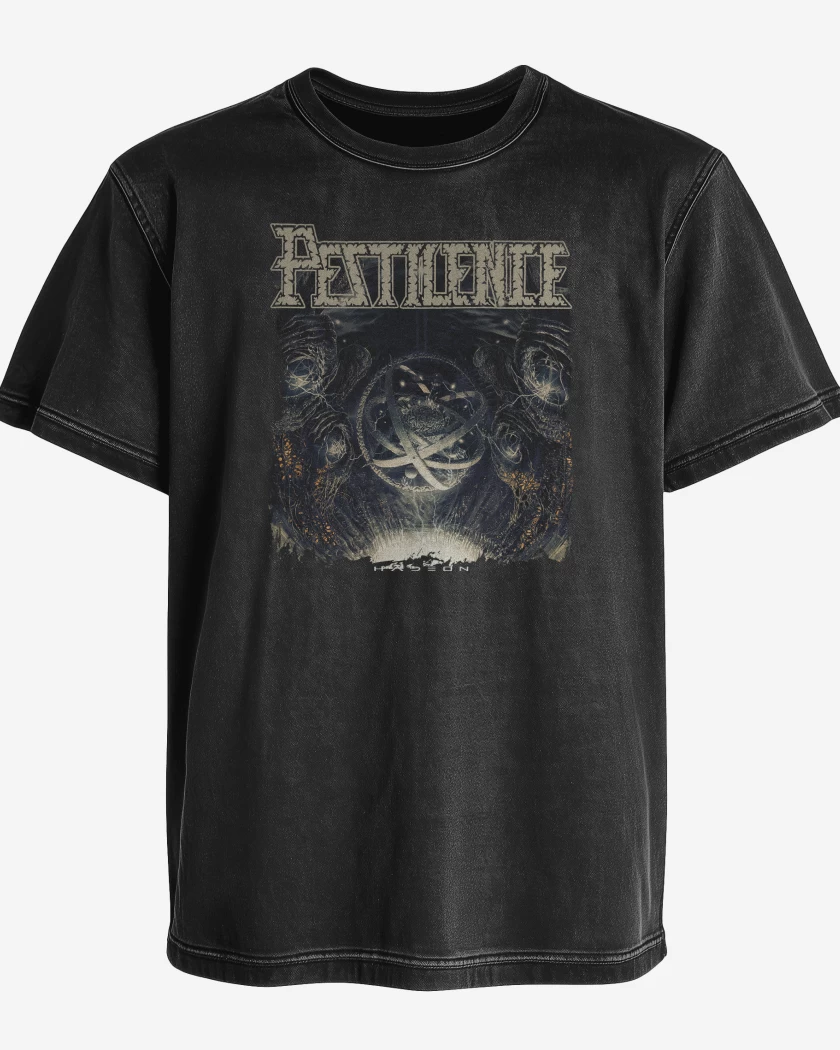 Polera desgastada Negro de Pestilence Hadeon