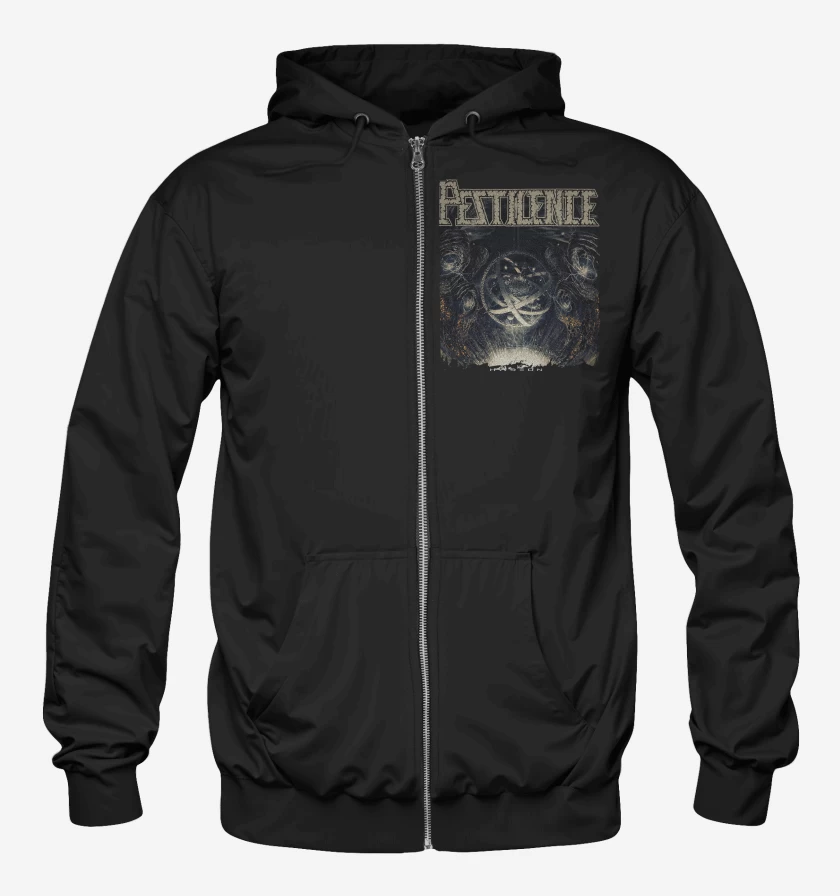 Poleron Canguro con cierre Negro de Pestilence Hadeon