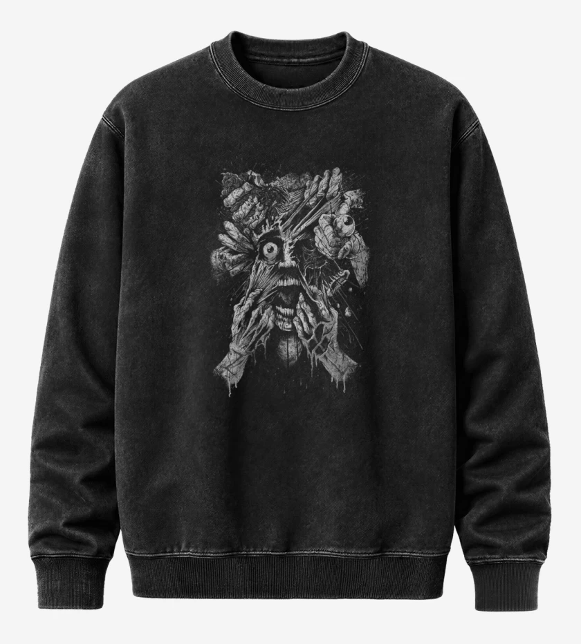 Poleron Polo Acid Wash Negro de Cuco