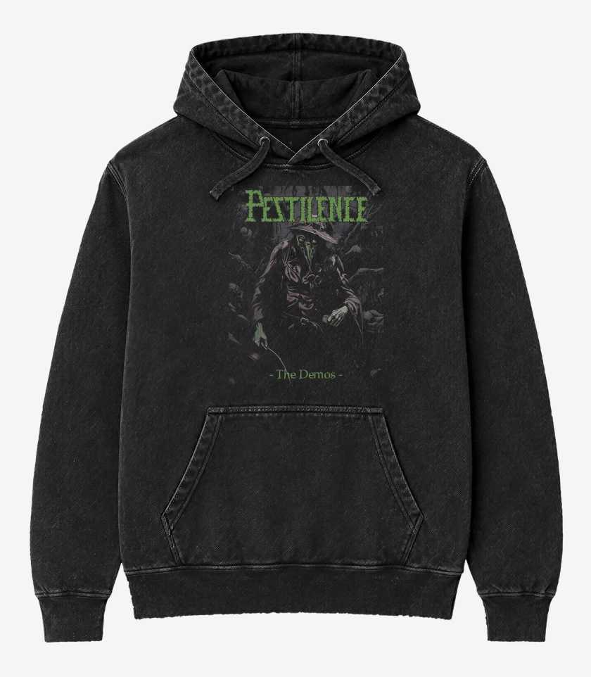 Poleron Canguro Acid Wash Negro de Pestilence The Demos