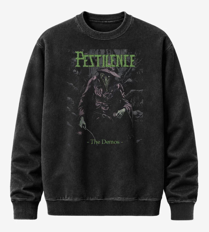 Poleron Polo Acid Wash Negro de Pestilence The Demos