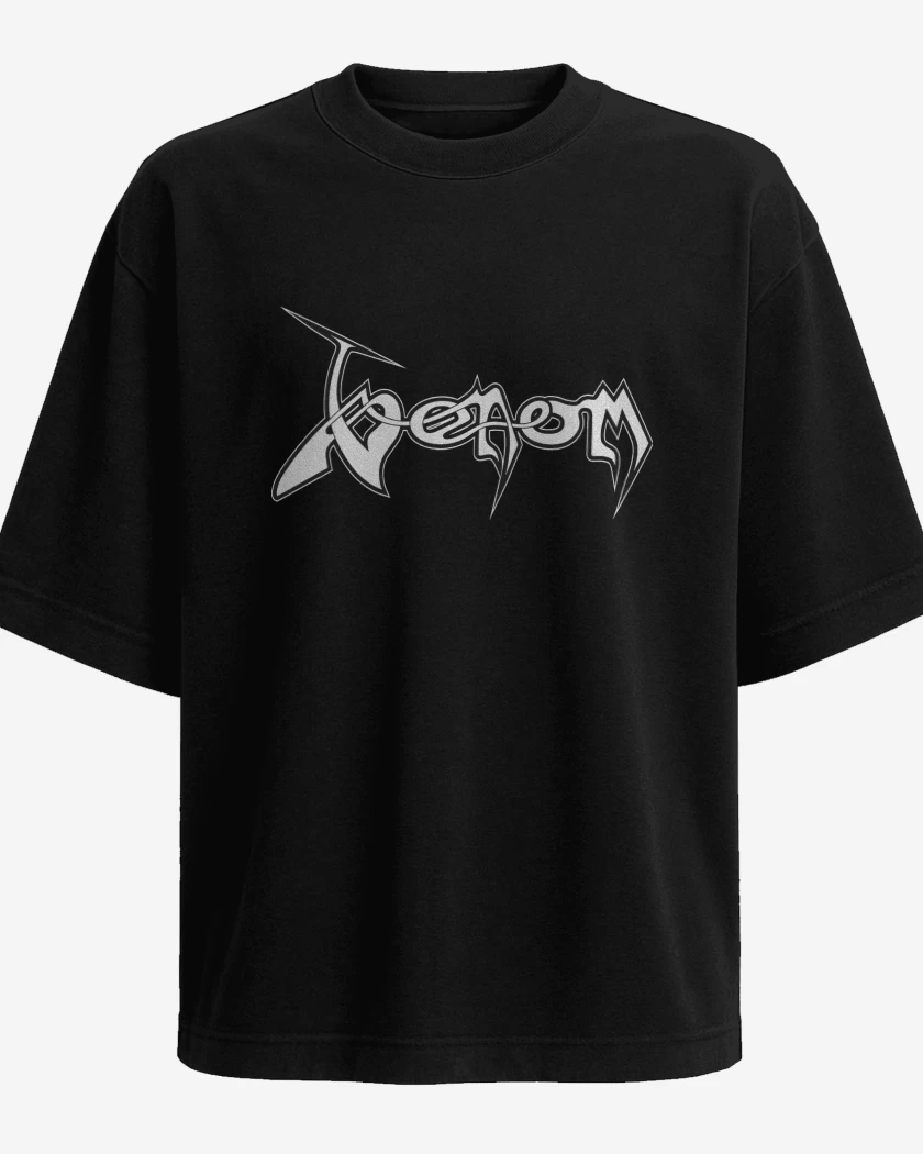 Polera Oversize Negro de Venom Logo B