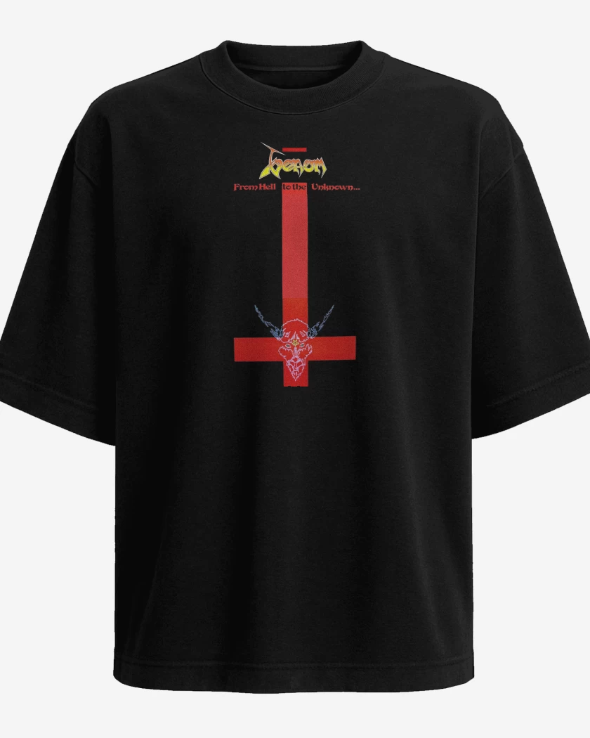 Polera Oversize Negro de Venom From Hell