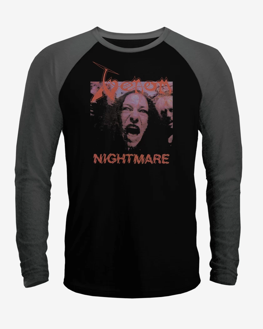 Polera Raglan Negro / Negro Heather de Venom Nightmare