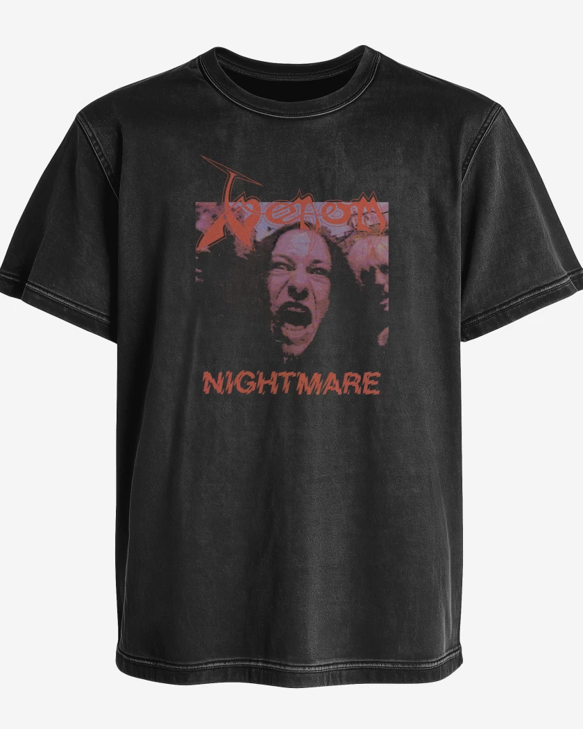 Polera desgastada Negro de Venom Nightmare
