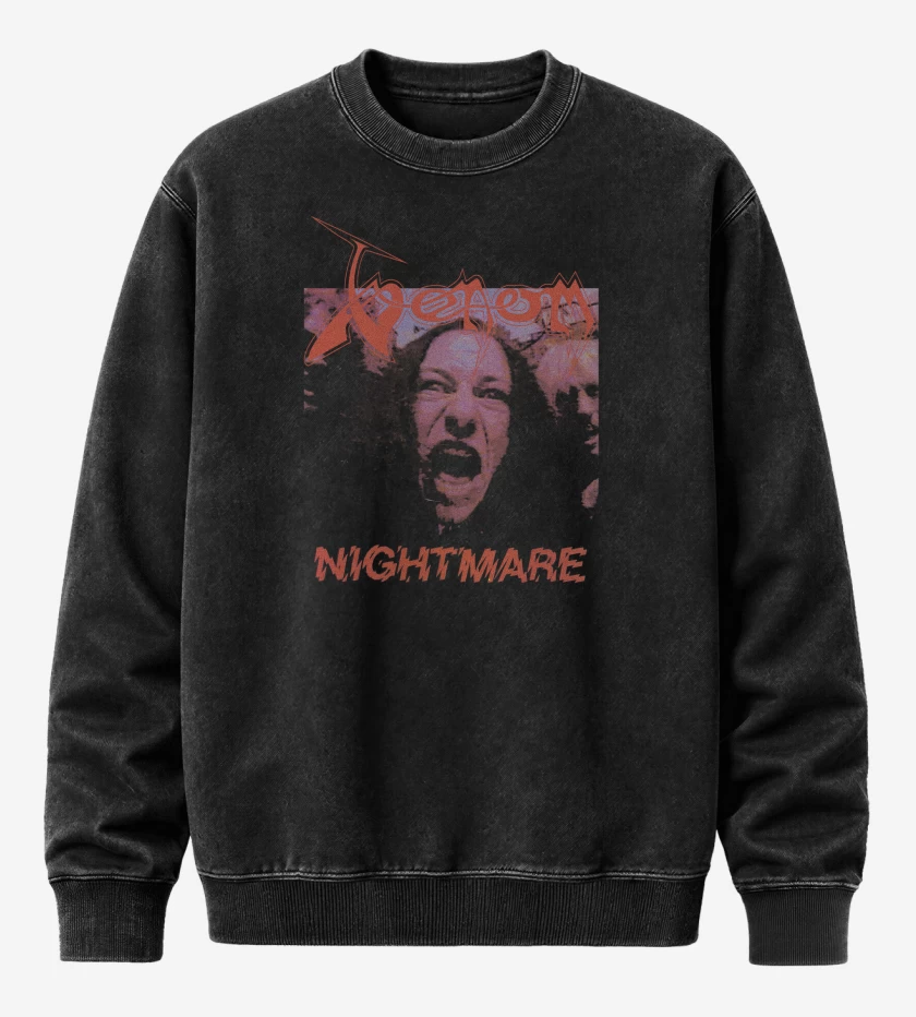 Poleron Polo Acid Wash Negro de Venom Nightmare