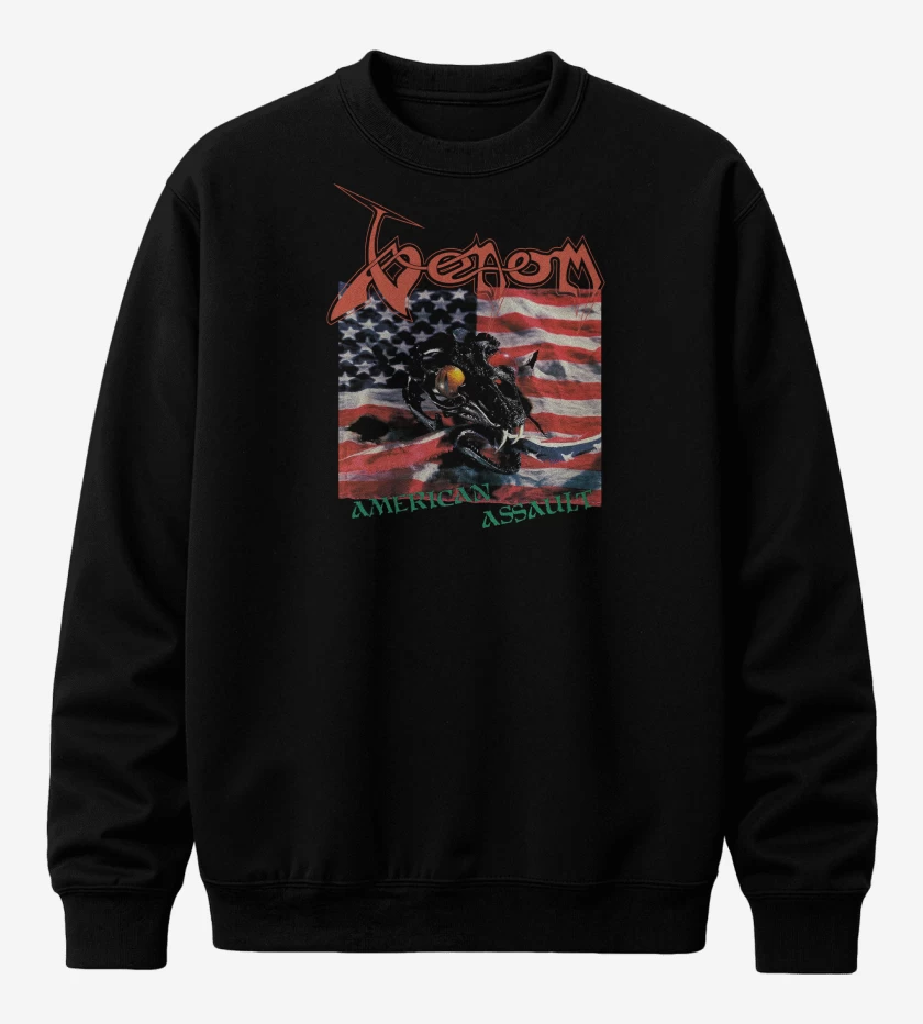 Poleron polo Negro de Venom American Assault