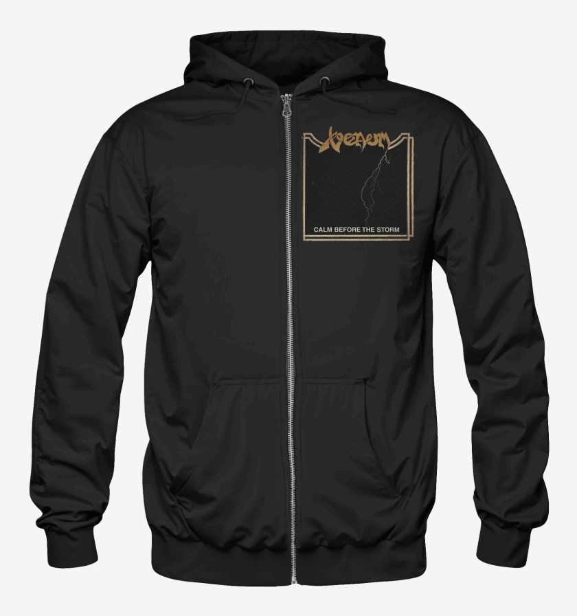 Poleron Canguro con cierre Negro de Venom Calm Before the Storm