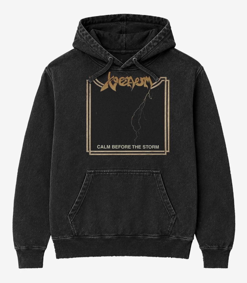 Poleron Canguro Acid Wash Negro de Venom Calm Before the Storm