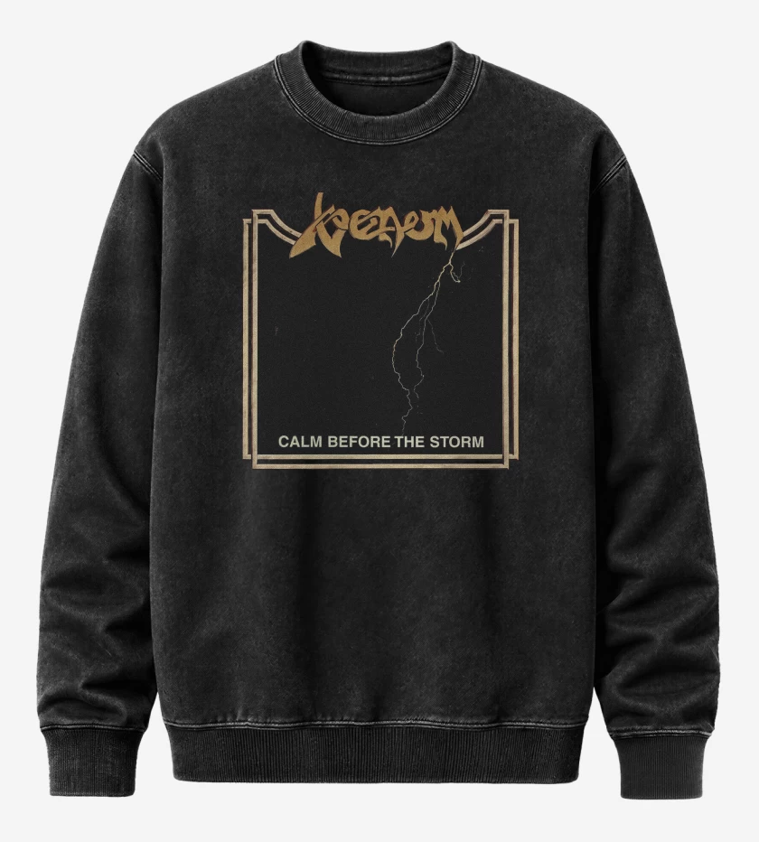 Poleron Polo Acid Wash Negro de Venom Calm Before the Storm