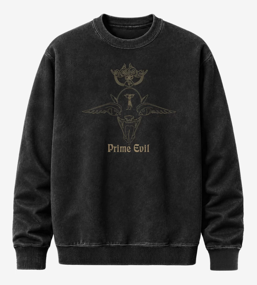 Poleron Polo Acid Wash Negro de Venom Prime Evil