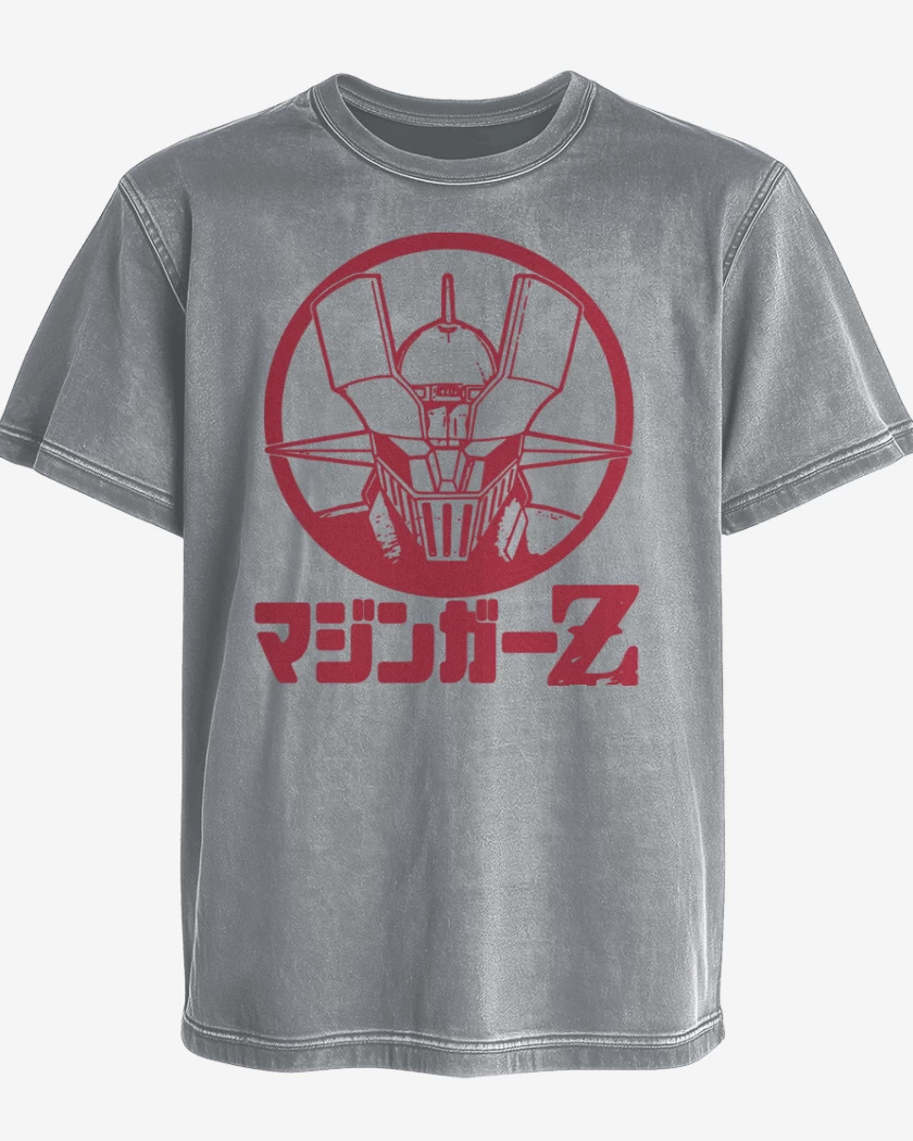 Polera desgastada Gris Melange de Mazinger