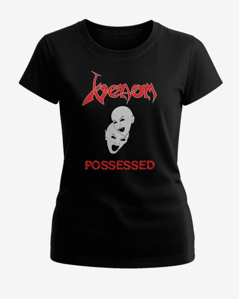 Polera de Mujer Negro de Venom Possessed Faces
