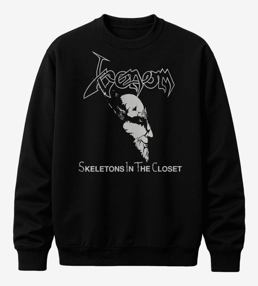 Poleron polo Negro de Venom Skeletons