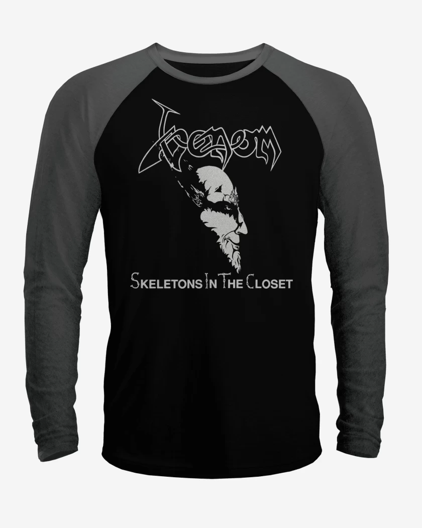 Polera Raglan Negro / Negro Heather de Venom Skeletons