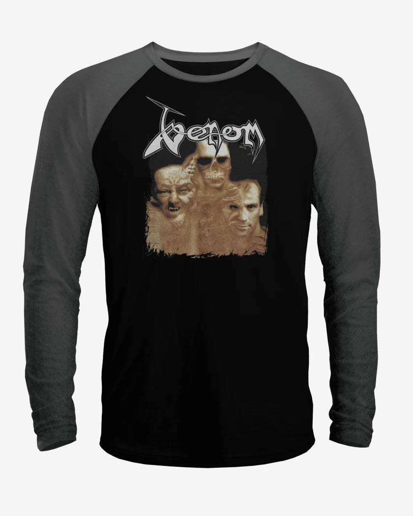 Polera Raglan Blanco / Negro de Venom Cast in Stone