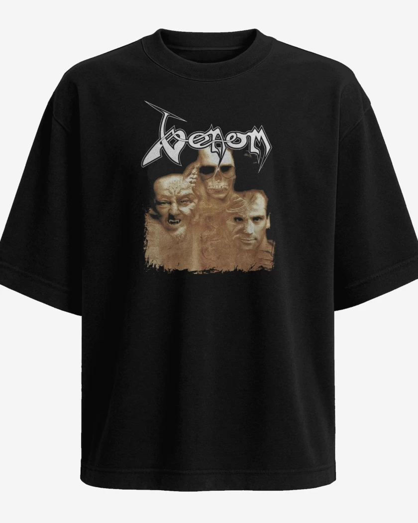Polera Oversize Negro de Venom Cast in Stone