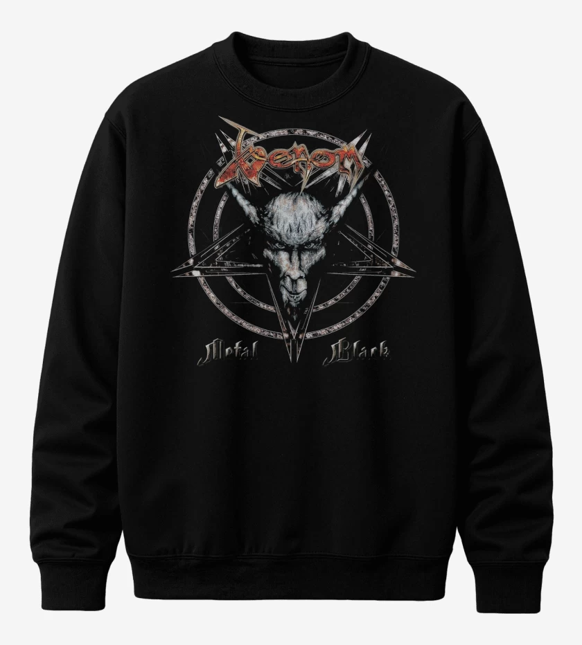 Poleron polo Negro de Venom Metal Black