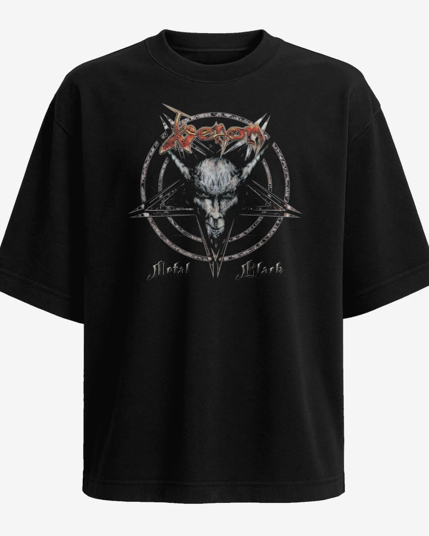 Polera Oversize Negro de Venom Metal Black