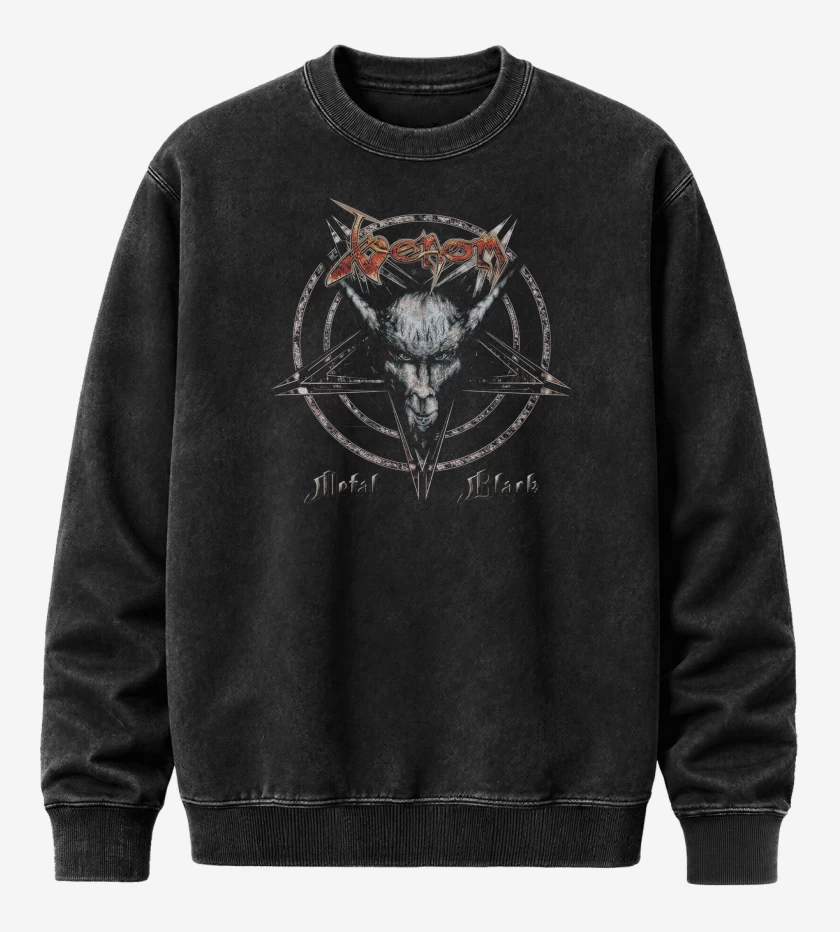 Poleron Polo Acid Wash Venom Metal Black