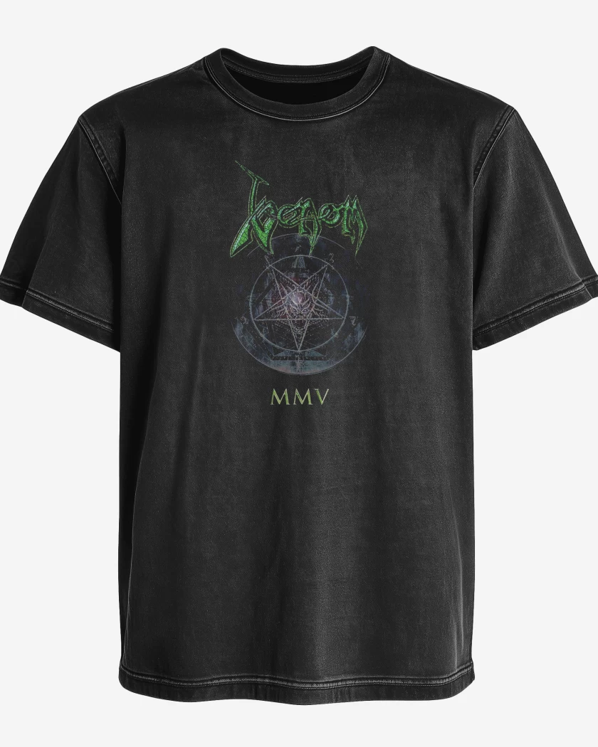 Polera desgastada Negro de Venom MMV