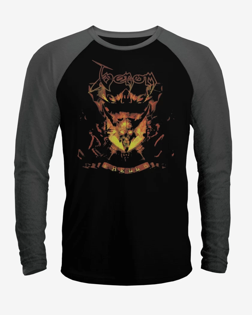Polera Raglan Negro / Negro Heather de Venom Hell