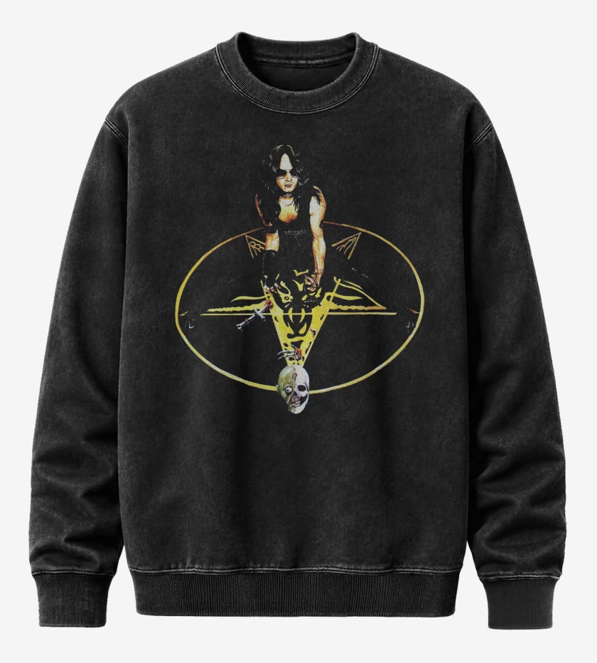 Poleron Polo Acid Wash Negro de Venom Abaddon