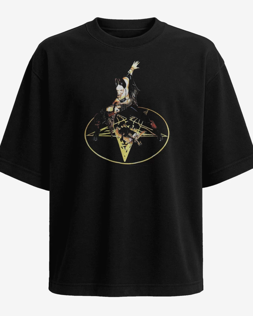 Polera Oversize Negro de Venom Chronos