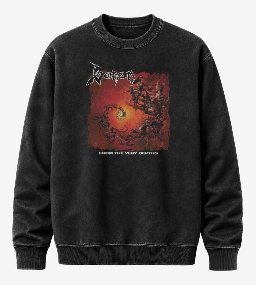Poleron Polo Acid Wash Negro de Venom From the Very Depth