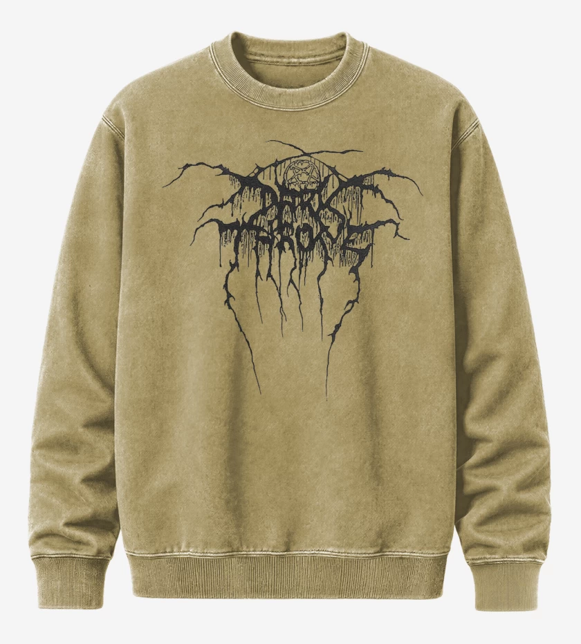 Poleron Polo Acid Wash Beige de Darkthrone Logo N