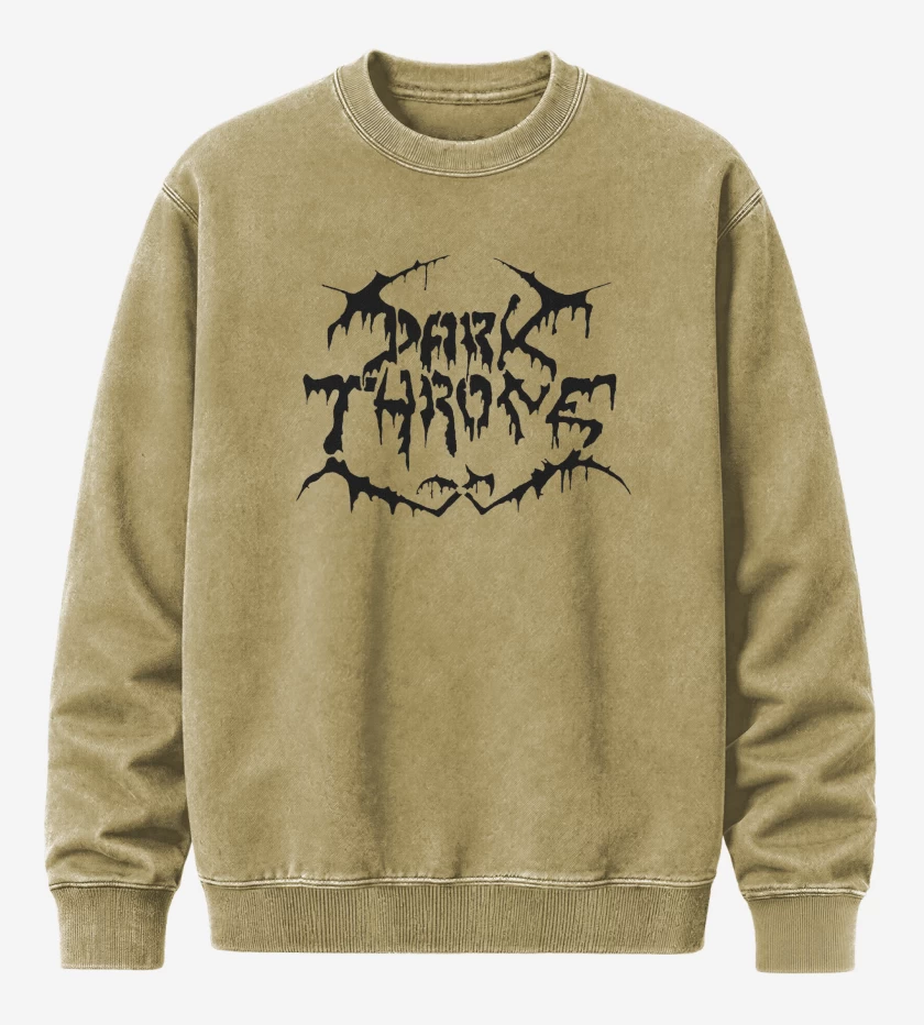Poleron Polo Acid Wash Beige de Darkthrone Old Logo