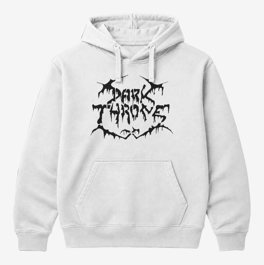 Polerón Canguro Blanco de Darkthrone Old Logo